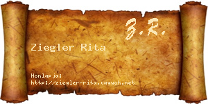 Ziegler Rita névjegykártya